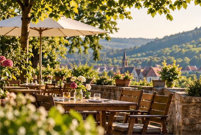 Terrassenmotiv aus dem ersten Gestaltungsentwurf